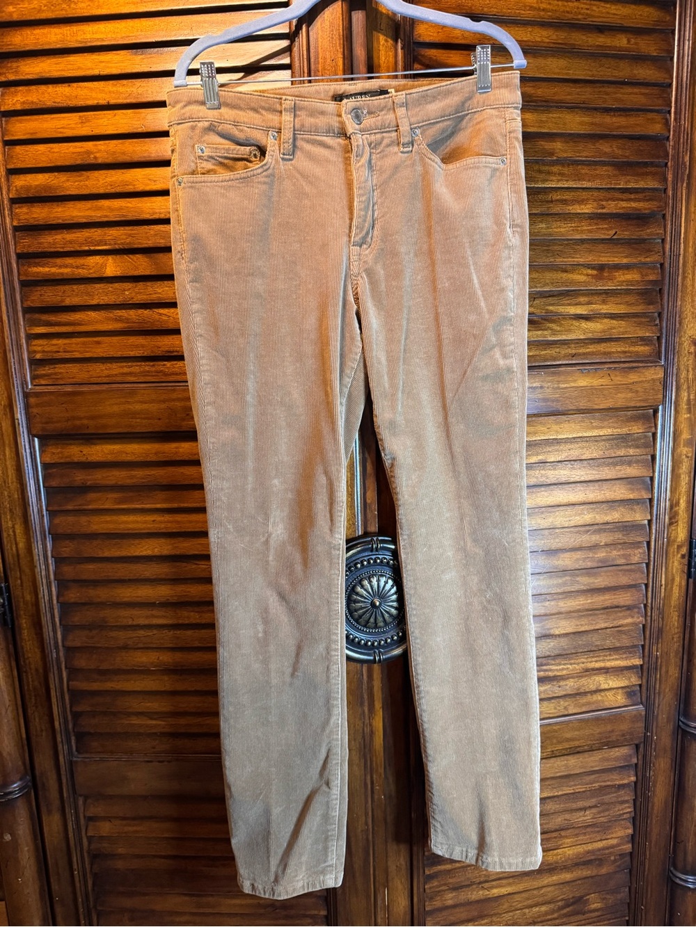 Ralph Lauren Women's Light Camel Corduroy Straight-Leg Pants